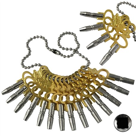 Jewellers Tools (PWK) Lot de 14 clés de Montre de Poche Taille 00-12 : Remontoir d'outils Vintage (40)