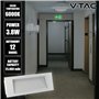 V-TAC Éclairage de Secours LED 3,8W – Lampe LED Encastrable pour Sortie de secours, Sécurité et Urgences avec Batterie 25000 mAh
