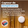 Shelly Flood - Détecteur de Fuite d’Eau Wi-FI, Alerte inondation, Notification instantanée par app iOS, Android, Capteur de temp