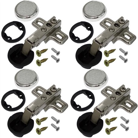 AERZETIX: 4 charnières invisibles pour porte en glace vitre en applique recouvrement total C41032