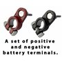 AERZETIX - C64540 - Lot de 2 bornes de connexion positives et négatives pour batterie de 12V - terminal adaptateur câble électri
