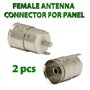 AЕRZETIX - C69057 - Lot de 2 Connecteurs d'antenne RF femelle droit - à souder - adaptateur