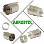 AЕRZETIX - C69057 - Lot de 2 Connecteurs d'antenne RF femelle droit - à souder - adaptateur