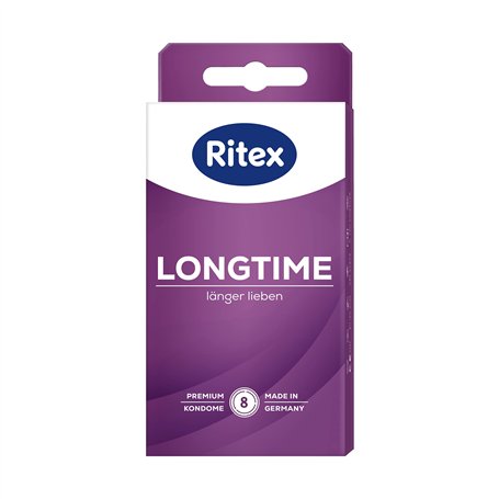 Ritex Longtime Lot de 8 préservatifs avec double anneau pour un jeu sexuel particulièrement long