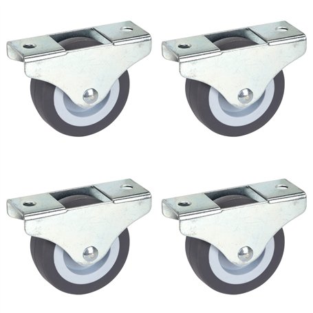Dörner + Helmer Lot de 4 Roulettes Fixes pour Meubles - 50 mm x 19 mm - Capacité de Charge de 165 kg - Roue en TPE - Fixation Di