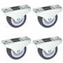 Dörner + Helmer Lot de 4 Roulettes Fixes pour Meubles - 50 mm x 19 mm - Capacité de Charge de 165 kg - Roue en TPE - Fixation Di
