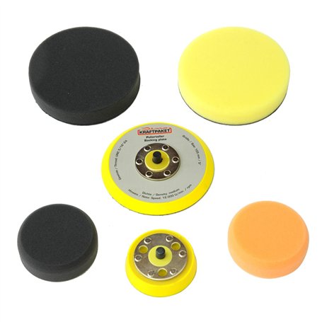 Dino KRAFTPAKET Kit de mise à niveau composé d'un plateau de support de 75 mm et de 125 mm et de tampons de polissage. Convient