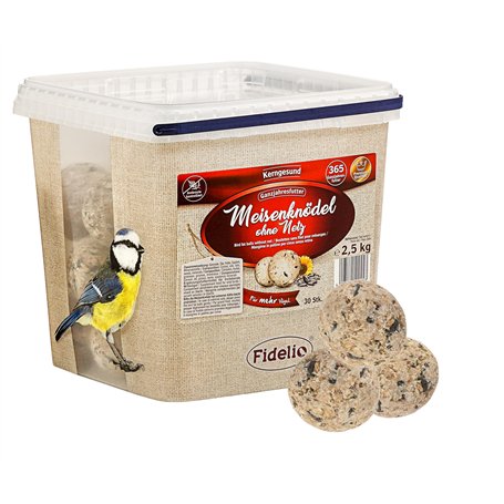 Fidelio Lot de 30 Boules de Graisse sans Filet - Nourriture pour Oiseaux Sauvages Riches en protéines et en énergie - Nourriture