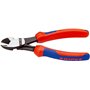 Knipex Pince coupante de côté à forte démultiplication noire atramentisée, avec gaines bi-matière 180 mm 74 12 180