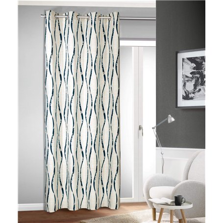 Albani Écharpe avec 8 œillets Beige/Bleu 245 x 135 cm