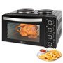 Clatronic® Mini-four avec plaques de cuisson et broche tournante | cuisson et rôtissage simultanés | mini-four à convection de 2