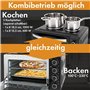 Clatronic® Mini-four avec plaques de cuisson et broche tournante | cuisson et rôtissage simultanés | mini-four à convection de 2