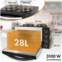 Clatronic® Mini-four avec plaques de cuisson et broche tournante | cuisson et rôtissage simultanés | mini-four à convection de 2