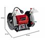 Einhell Touret à meuler TC-BG 200 L (400W, lampe) Livré avec meule de dégrossissage et meule de ponçage fin K36/K60