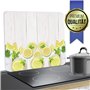 WENKO Protège-plaques de cuisson Citrons, grand, recouvrement de cuisinière pour plaques de cuisson vitrocéramiques, verre tremp