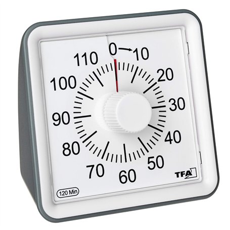 TFA Dostmann Timer Visual Minuteur Blanc analogique