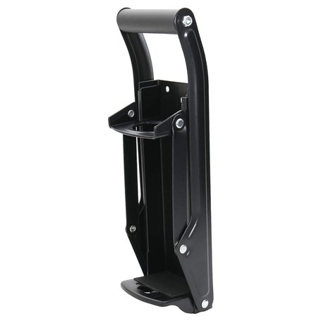 HMF 3750-02 - Presse à cannette - Avec ouvre-bouteille - Pour cannette à boissons et bouteille en polyéthylène de 500 ml - Noir