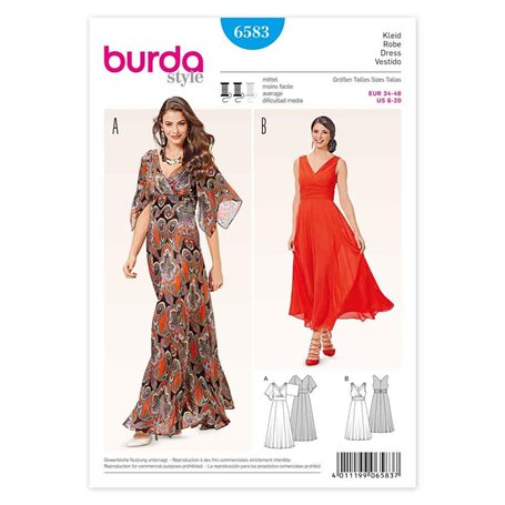 Burda B6583 Patron de Couture Robe Papier Blanc 19 x 13 x 1 cm