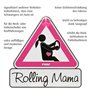 reer 88014 MommyLine Plaque de voiture pour femme enceinte « Rolling Mama » Rose