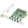 DIGITUS Carte E/S - PCIe - Carte d'interface USB 3.0 - SCSI USAP - 4 Ports USB Type A - Max. 5 Gbps - Chipset VL805