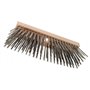Haromac 2709300 Brosse métallique pour balai En bois avec 6 rangées de fil métallique Longueur de brosse 300 mm Trou pour le man