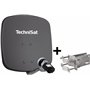 TechniSat DIGIDISH 45 – Antenne Satellite pour 1 utilisateur (Petite Installation Satellite de 45 cm - kit Complet avec Support