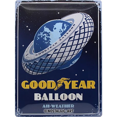 Nostalgic-Art Plaque Vintage Goodyear – Balloon Tire – Idée de Cadeau pour Les Fans de Motos