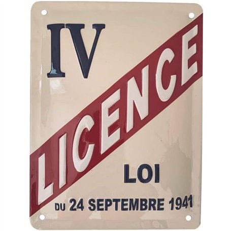 Licence IV – Plaque Métal Murale Vintage pour Bar & Cuisine