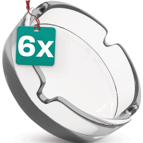 Praknu 6 Cendrier Verre Transparent - Empilables - Pour Intérieur et Extérieur - Cendrier En Verre Avec 4 Fentes