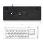Perixx PERIBOARD-515H Plus, Wired Keyboard with Touchpad - USB Port with 2 Hubs - US English Layout