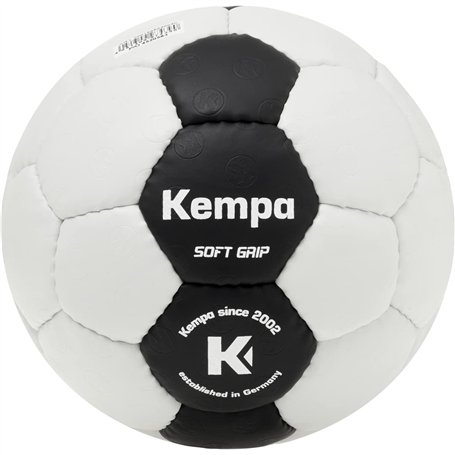 Kempa Soft Grip Black&White Ballon de Handball d'entraînement et de méthodologie pour Enfants - Souple et légèrement pressant -