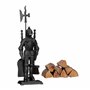 relaxdays Ensemble serviteur de cheminée 4 pièces Accessoire Chevalier Fonte Pelle Balai tisonnier