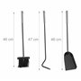 Relaxdays Ensemble serviteur de cheminée 5 pièces accessoire acier balai tisonnier pelle, noir