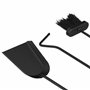 Relaxdays Ensemble serviteur de cheminée 5 pièces accessoire acier balai tisonnier pelle, noir
