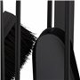 Relaxdays Ensemble serviteur de cheminée 5 pièces acier accessoire pelle balai support tisonnier, noir