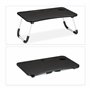 Relaxdays Table lit et canapé Ordinateur Portable, Porte-Tablette, Encoche gobelet, HxLxP : env. 26x63x40 cm, Blanc/Noir