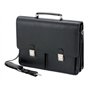 Alassio Attaché Caisse "Veneto" Avec Compartiment pour Ordinateur Portable Cuir Noir Serrures Bandoulière Amovible Dimensions Ex