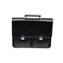 Alassio Attaché Caisse "Veneto" Avec Compartiment pour Ordinateur Portable Cuir Noir Serrures Bandoulière Amovible Dimensions Ex