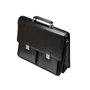 Alassio Attaché Caisse "Veneto" Avec Compartiment pour Ordinateur Portable Cuir Noir Serrures Bandoulière Amovible Dimensions Ex
