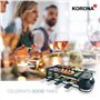 Korona 45072 Barbecue électrique de table pliable/Raclette pour 8 personnes | Raclette 2 en 1 avec 8 poêles et spatules | Avec p