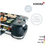Korona 45072 Barbecue électrique de table pliable/Raclette pour 8 personnes | Raclette 2 en 1 avec 8 poêles et spatules | Avec p