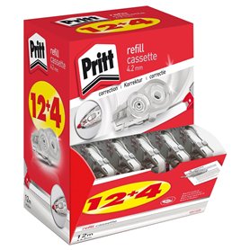Pritt lot de 16 recharges pour roller de correction rechargeable, roller de correction pour effacer et corriger, embout flexible Pritt lot de 16 recharges pour roller de correction rechargeable