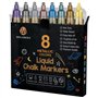 Welsberg Lot de 8 Marqueurs à Craie Liquide Métallique Effaçables