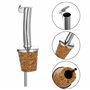 Incutex 5 Bouchon Verseur en Liège et 1 Brosse de Nettoyage, Becs Verseurs Réutilisable avec Clapet pour Bouteilles de Vin, d'hu