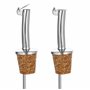 Incutex 5 Bouchon Verseur en Liège et 1 Brosse de Nettoyage, Becs Verseurs Réutilisable avec Clapet pour Bouteilles de Vin, d'hu