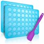 Belmalia 2x Tapis de Cuisson pour Macarons en Silicone pour Macarons sans défaut | Moule en Silicone Antiadhésif + Spatule | Ble