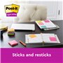 Post-it Z-Notes Autocollantes Super Sticky, Couleurs Boost, Pack de 5 Blocs, 90 Feuilles par Bloc, 76 mm x 76 mm - Feuillets Sup