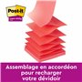 Post-it Z-Notes Autocollantes Super Sticky, Pack de 6 Blocs, 76 mm x 76 mm, 90 Feuilles par Bloc, Rose, Violet, Vert - Feuillets