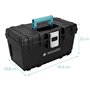 Navaris Boîte à Outils Vide - Boîte Rangement Outillage 40 cm en Plastique avec Poignée Solide et Verrou en Acier - Caisse de Ca