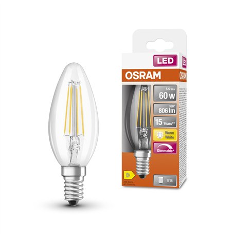 OSRAM LED Superstar Classic B60 Dimmable LED lampe pour base E14